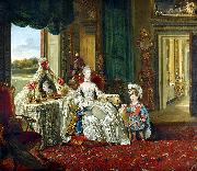 Johann Zoffany Queen Charlotte with her Two Eldest Sons oil painting artist